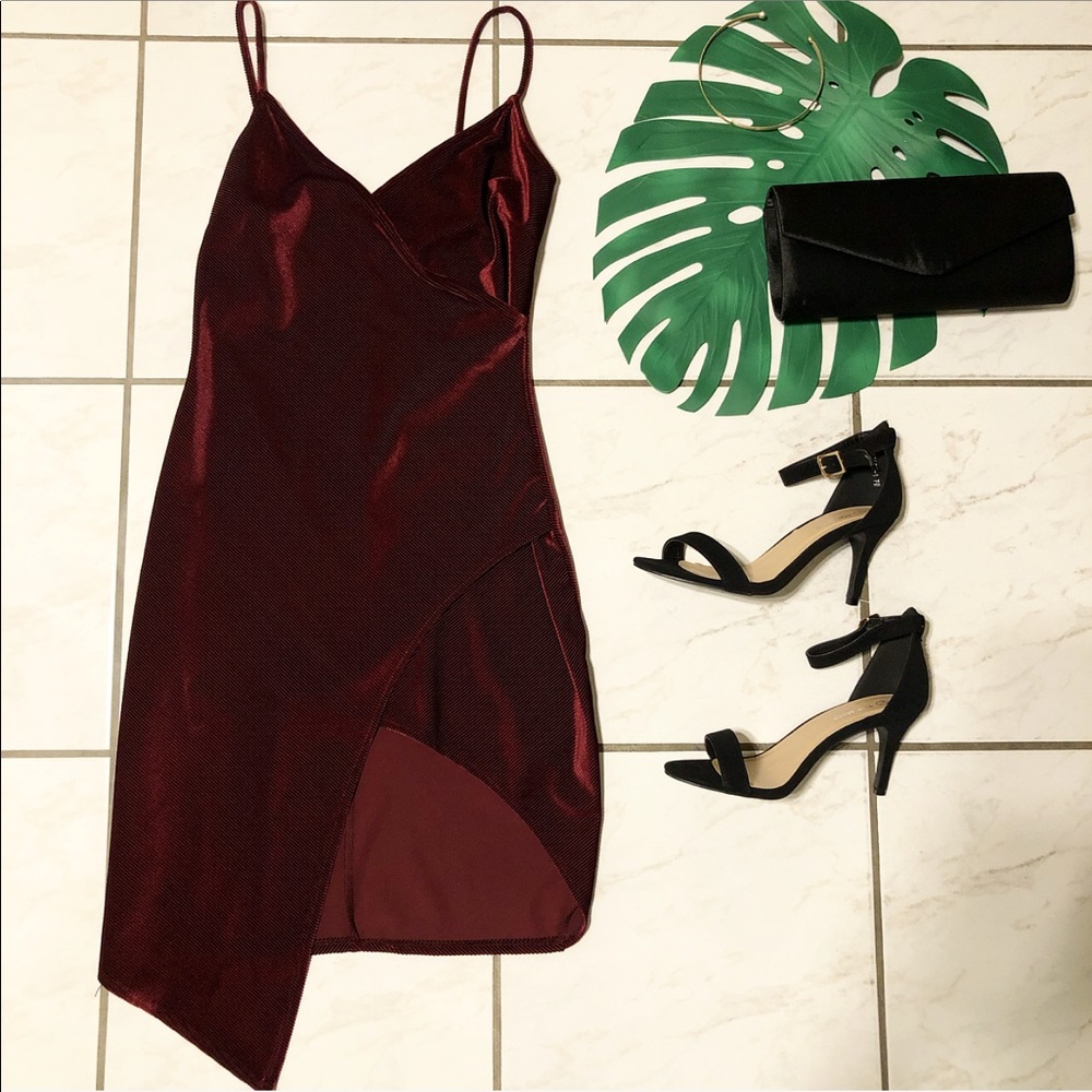 Burgundy dress (other items not included)